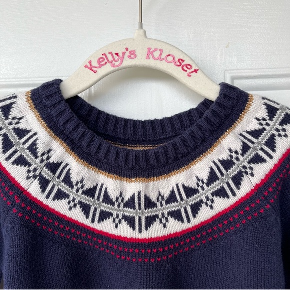 •Nautica• Fair Isle 100% Cotton Sweater - Size 5/6 - Picture 3 of 7